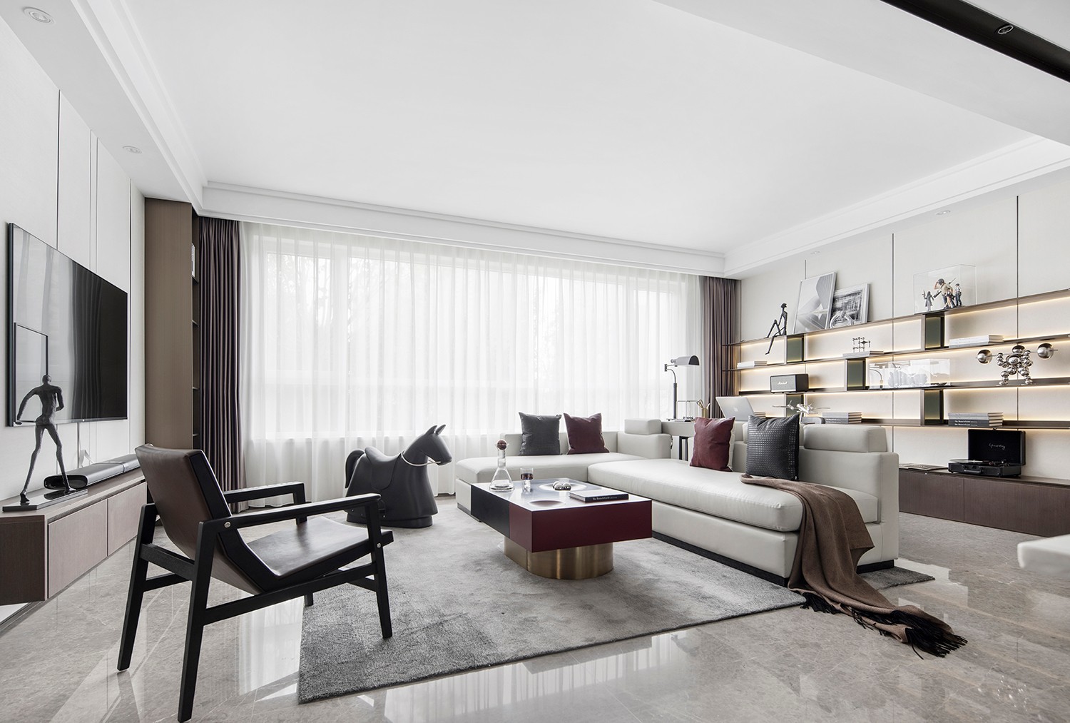 现代轻奢风格家装设计室内装修效果图-客厅 现代轻奢风格家装设计室内装修效果图-客厅