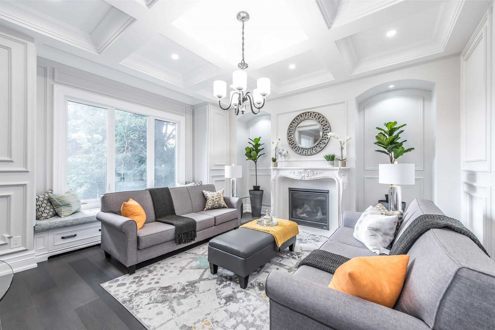 欧式简约风格家装设计别墅装修效果图-客厅