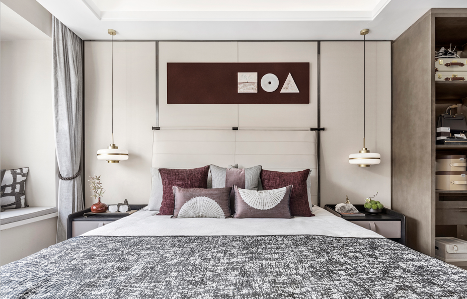 新中式风格家装设计室内装修效果图-卧室 新中式风格家装设计室内装修效果图-卧室