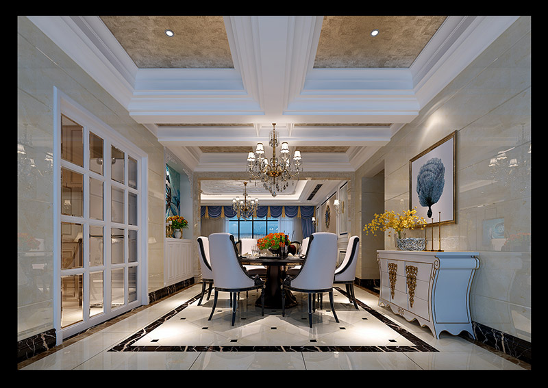 欧式风格室内装修设计效果图-东湖洲花园四居160平米-室内装修设计餐厅 欧式风格室内装修设计效果图-东湖洲花园四居160平米-室内装修设计餐厅