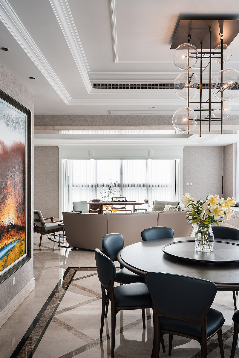 美式轻奢风格室内设计家装案例-客餐厅 美式轻奢风格室内设计家装案例-客餐厅