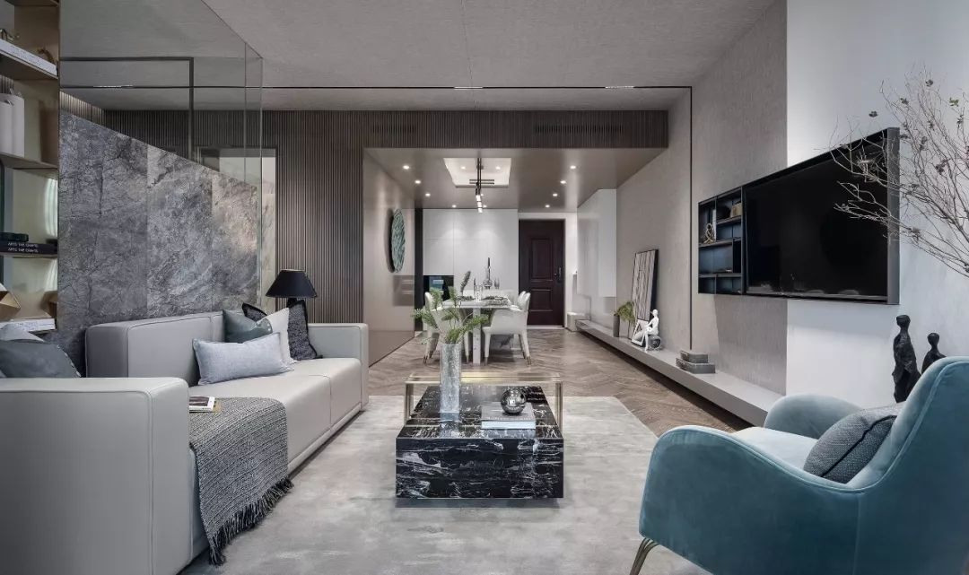 现代轻奢风格室内设计家装案例-客厅 现代轻奢风格室内设计家装案例-客厅