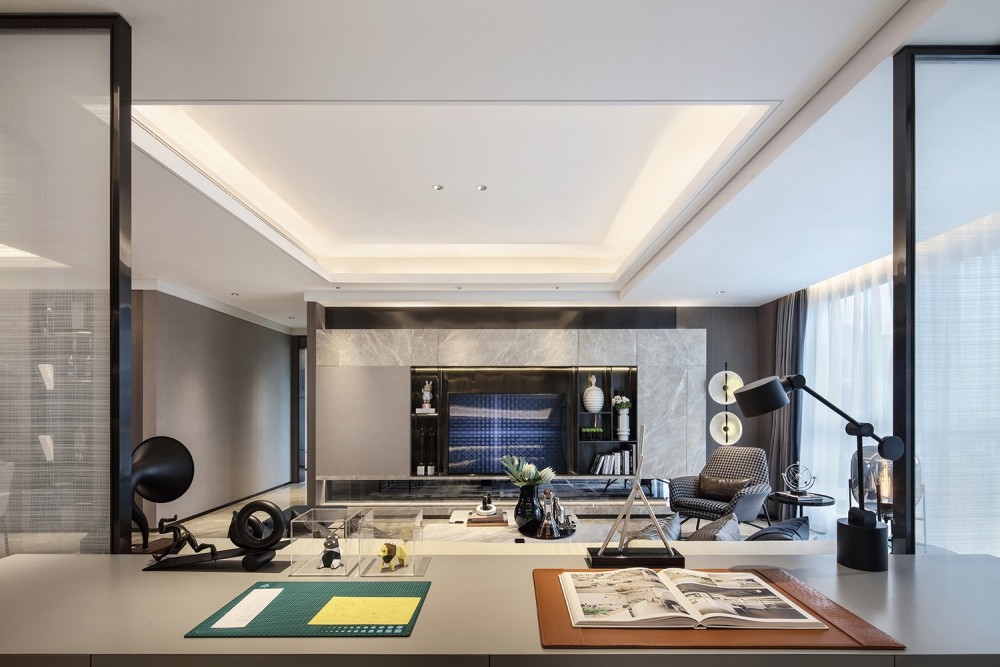 现代轻奢风格室内设计家装案例-客厅电视背景墙 现代轻奢风格室内设计家装案例-客厅电视背景墙