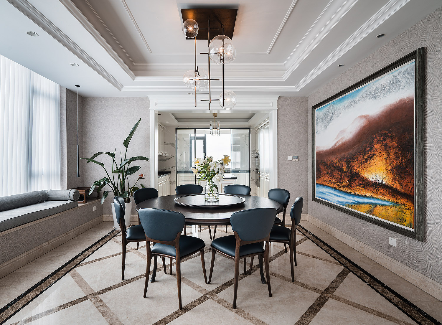 美式轻奢风格室内设计家装案例-餐厅 美式轻奢风格室内设计家装案例-餐厅