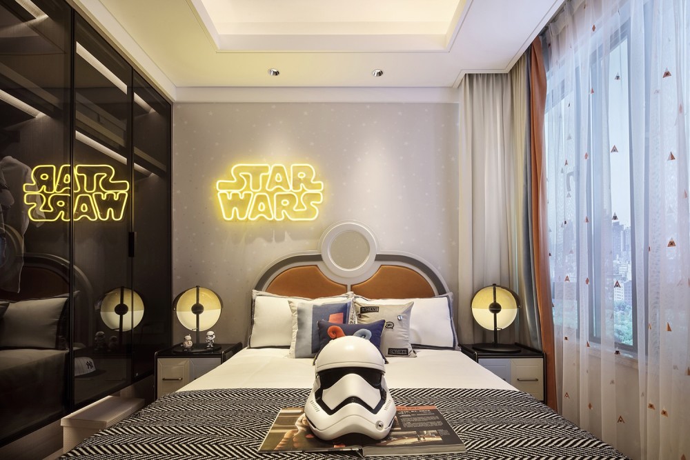 现代轻奢风格室内设计家装案例-次卧 现代轻奢风格室内设计家装案例-次卧