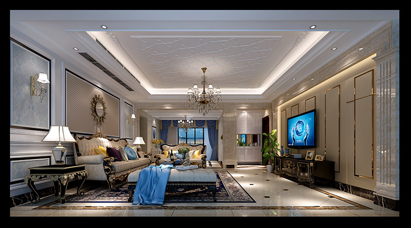 欧式风格室内装修设计效果图-东湖洲花园四居160平米-室内装修设计客厅 欧式风格室内装修设计效果图-东湖洲花园四居160平米-室内装修设计客厅