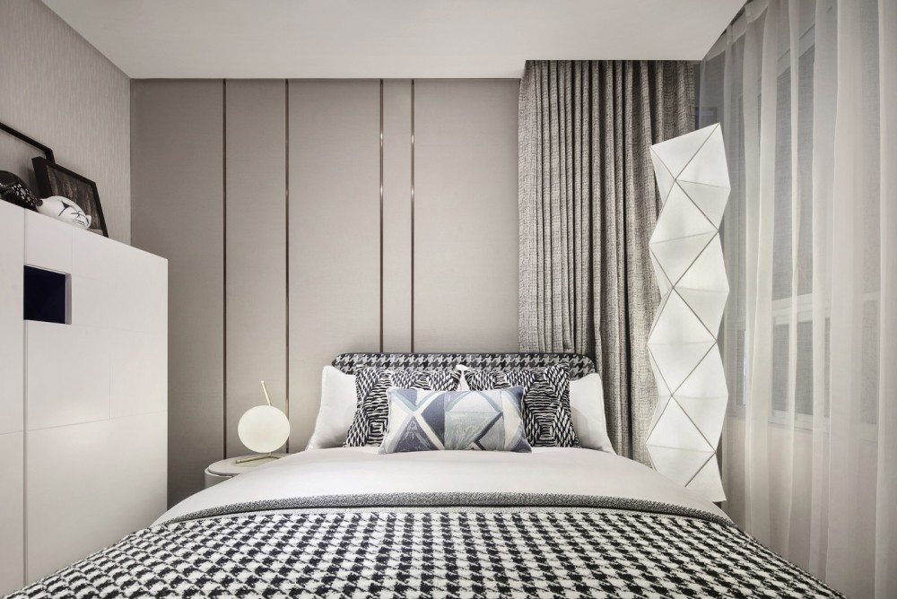 现代轻奢风格室内设计家装案例-次卧 现代轻奢风格室内设计家装案例-次卧