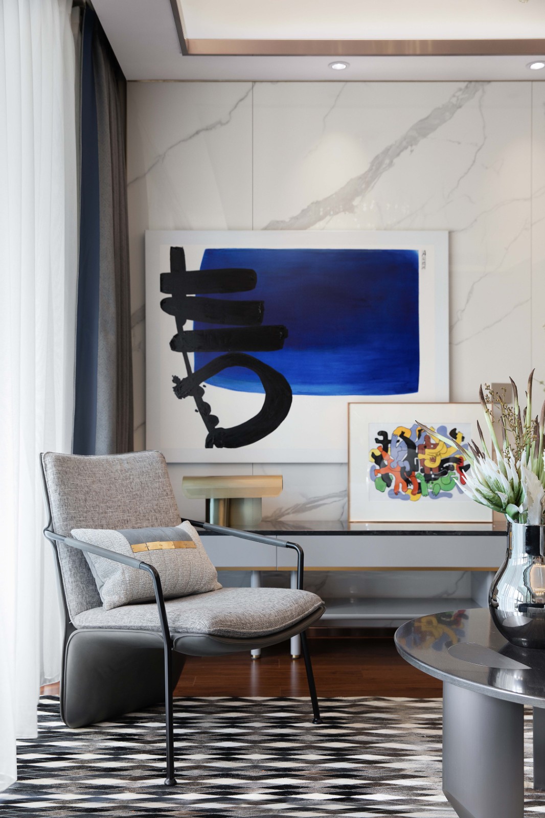 包豪斯风格室内设计家装案例-客厅背景墙 包豪斯风格室内设计家装案例-客厅背景墙